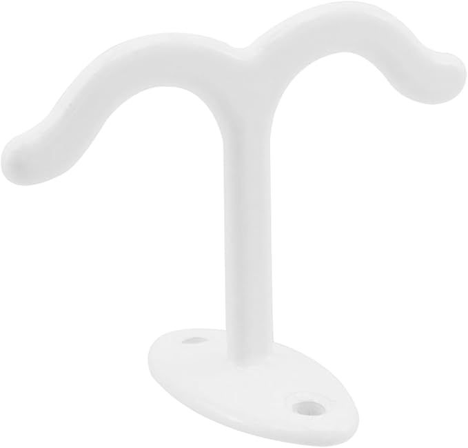 HEVSTIL 6Pcs Zinc Alloy Ceiling Double Hook Cabinet Under The Table Coat Hook Wardrobe Coat Towel Hat Hook Under Cabinet Shelf for Closet Top Bathroom Kitchen Cabinet Garage, White