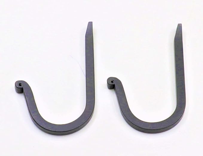 THDC Single Prong Wrought Iron Hooks, Vintage Hand Forged Iron Curved Metal Fastener Decorative Colonial Wall Décor, Heavy Duty Wall Hooks, Hangers for Keys, Coats, Robe, Bags, Home, Kitchen (2)