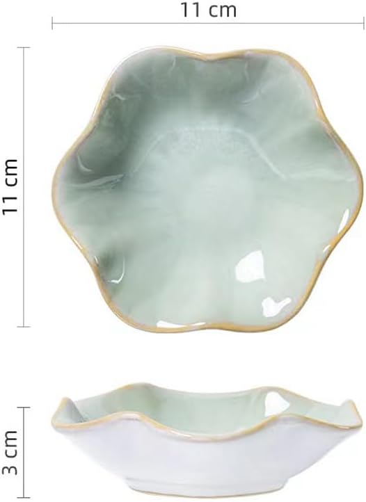 2PCS Lotus Leaf Shape Ring Holder Dish, Small Key Bowl, Ceramic Trinket Tray Jewelry Dish Organizing Necklace Earrings for Mom Friend Sister, All Jewelries Are NOT Included, Light Green.â¦