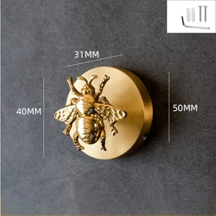 Brass Bird Coat Rack Robe Wall Hooks Hat Dragonfly Hanger for Bedroom Kitchen Various Shapes Animal Wall Hooks (1, Bee)