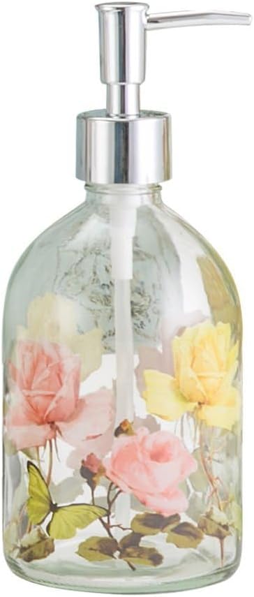 Glass Soap Dispenser Bottle with Pump,Refillable Liquid Hand Dispenser for Bathroom, Kitchen Soap Dispenser 17 oz