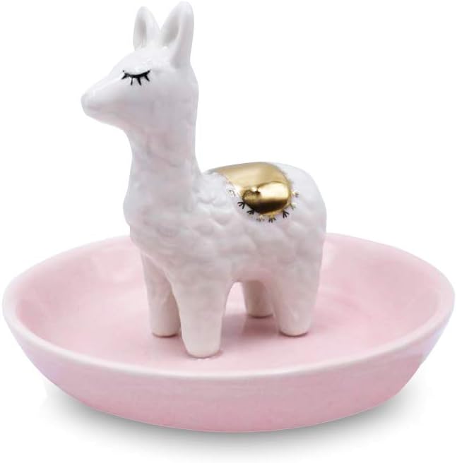 ROSA&ROSE Cat Ring Holder Trinket Tray Ceramic Jewelry Dish Porcelain Ring OrganizerâGift for Women,Girlfriend,Wife,Birthday or Anniversary (Multi)