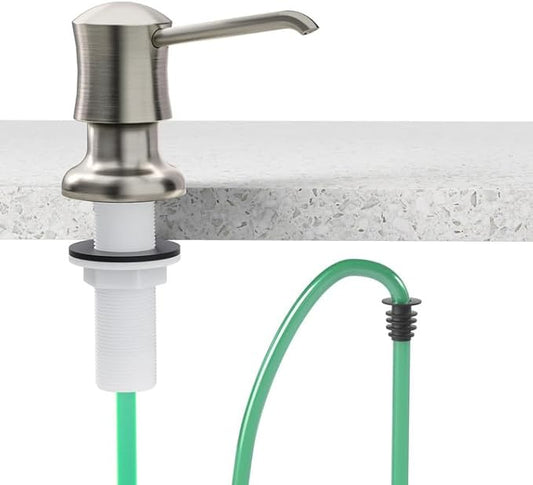 Samodra Sink Soap Dispenser and Extension Tube Kit, ABS Pump Head Bronzed Built in Design with 47” Extension Tube to Soap Bottle, No More Messy Refills(No Bottle)