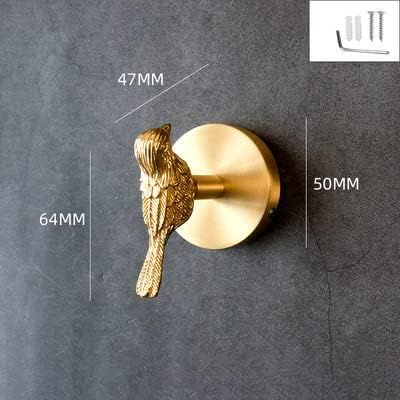Brass Bird Coat Rack Robe Wall Hooks Hat Dragonfly Hanger for Bedroom Kitchen Various Shapes Animal Deer Decor Home Accessories (1, Bird-A)