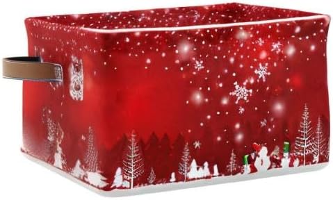 Bolaz Large Storage Basket Christmas Tree Snowman Foldable Storage Box Organizer Bins with Handles for Bedroom Home Office