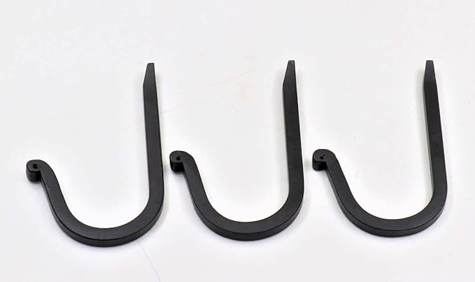 THDC Single Prong Wrought Iron Hooks, Vintage Hand Forged Iron Curved Metal Fasteners – Decorative Colonial Wall Décor, Heavy Duty Wall Hooks, Hangers for Keys, Coats, Robe, Bags, Home, Kitchen (3)