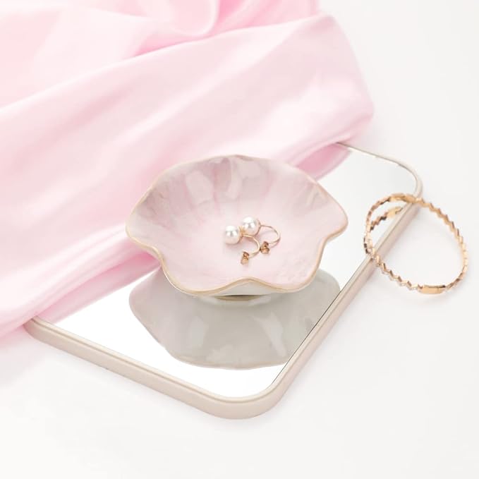 Ceramic Leaf Jewelry Dish, Pink Key Tray, Modern Jewelry Holder, Small Ring Dish, Trinket Tray, Nightstand Decor Room Decor