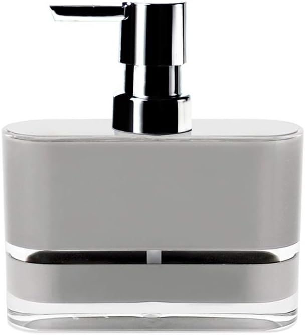 Decozen Bathroom Accessories Set of 4 - Elegant Soap Dispenser, Tumbler, Tissue Box & Tray for Modern Decor Home Decor Bath Accessories, Ideal Bathroom Decor & Housewarming Gift - Light Grey
