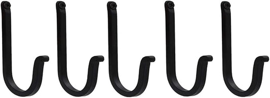 THDC Single Prong Wrought Iron Hooks, Vintage Hand Forged Iron Curved Metal Fasteners – Decorative Colonial Wall Décor, Heavy Duty Wall Hooks, Hangers for Keys, Coats, Robe, Bags, Home, Kitchen (5)
