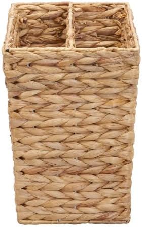 Household Essentials Side by Side Magazine Rack, Natural Hyacinth