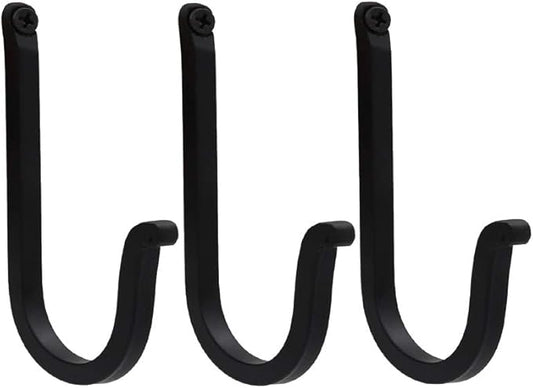 THDC Single Prong Wrought Iron Hooks, Vintage Hand Forged Iron Curved Metal Fasteners – Decorative Colonial Wall Décor, Heavy Duty Wall Hooks, Hangers for Keys, Coats, Robe, Bags, Home, Kitchen (3)