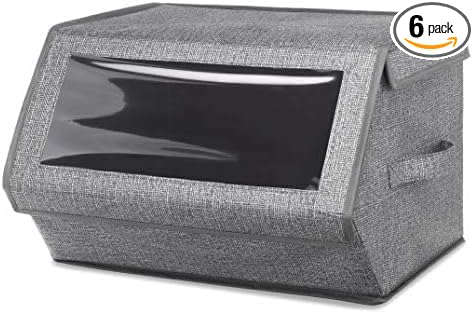 Whitmor Stackable Window Box, Crosshatch Gray (Pack of 6)