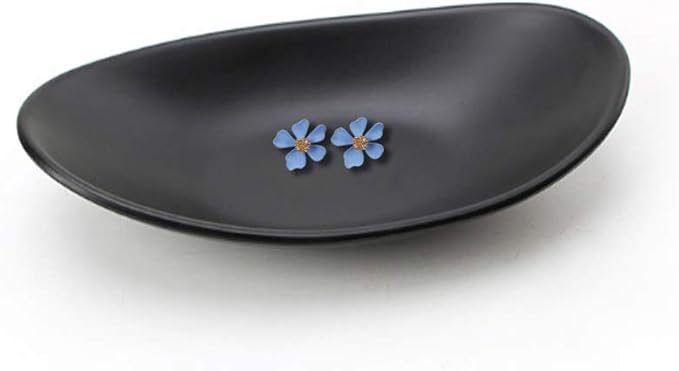 Black ring jewellery tray organiser tray, dresser decor key flat jewellery bowl decorative oval dish
