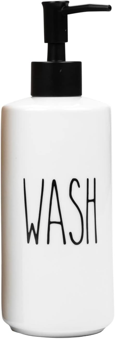 Heartland Home Porcelain 16oz Liquid Dispenser - Kitchen, Bathroom & Laundry Soap & Detergent Dispenser