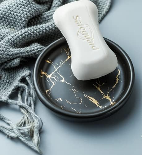Ceramics Creative Golden Black Marble Pattern Marble Bathroom Accessories Set,3 Pieces Include Soap Dispenser, Tumblers,Soap Dish,4 Pieces Set Bathroom Accessories (Gray（Four Piece）)
