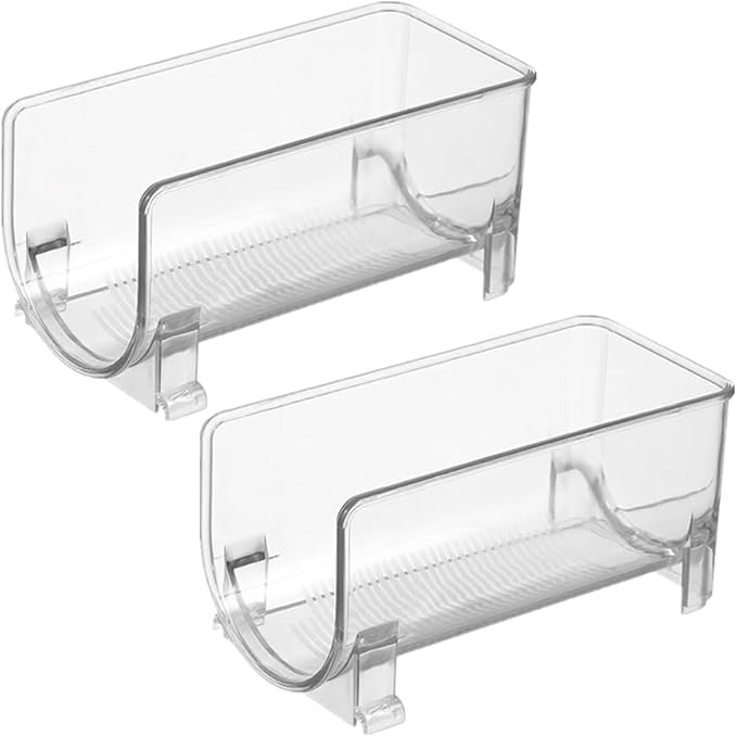 Stackable Drawer Style Wine Rack and Bottle Holder Compact Plastic Organizer for Home Bar Kitchen Refrigerator Space-Saving Storage Solution 2-Pack