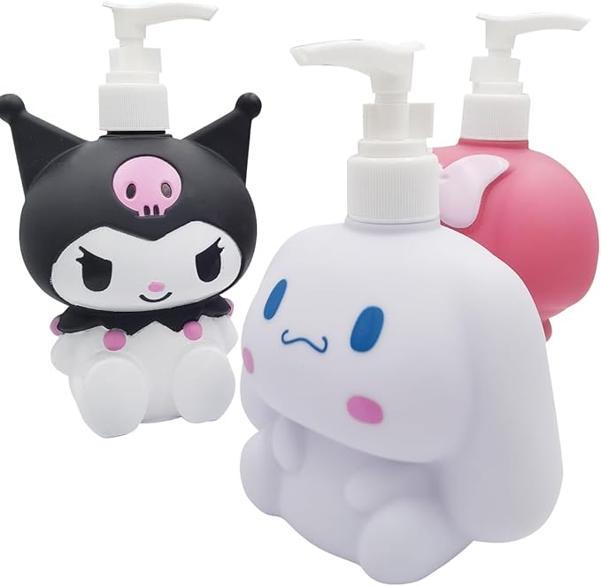 Cute Cartoon Animal Hand Soap Pump Lotion, Hand Soap, Shampoo, Shower Gel Dispenser, Soap Dispenser Dinosaur Shaped Liquid Bottles Kids Empty Press Type Shampoo Bottles (White)