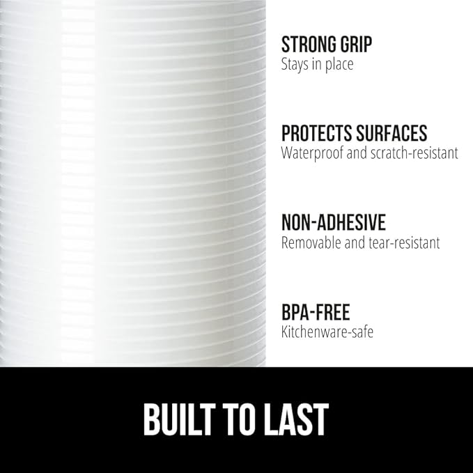 GORILLA GRIP DuraGuard Shelf Liner, 20x30 Non-Adhesive Cabinet Liners for Kitchen Drawers, Shelves, Refrigerator, Pantry Storage, Bathroom Closet, Durable Waterproof BPA Free Ribbed Plastic, Clear