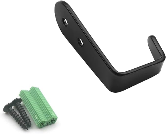 Coat Hooks Black, 6 Pack Jacket Hooks Wall Mounted Stainless Steel Single Robes Hook Heavy Duty, Large L Metal Hook for Entryway Kitchen Bedroom Bathroom Office Toilet