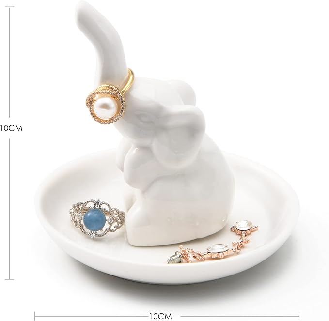 PUDDING CABIN Elephant Gift for Women Wedding Ring Holder Ring Dish for Women Engagement Birthday Christmas Bridal Shower Gifts