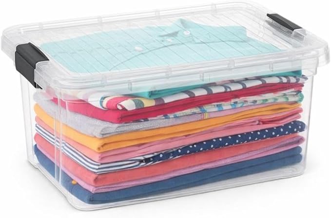 Superio Clear Plastic Storage Bin with Lid, 11 Qt, Non-Toxic, BPA Free, Odor Free, Organizer Storage Box, Stackable Plastic Tote for Home, Garage, School, and Office