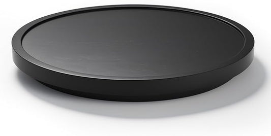 LAMU 12' Wood Lazy Susan Organizer Turntable for Cabinet, Lazy Susan for Table Top, Pantry, Kitchen, Bathroom, Countertop, Rotating Spice Organizer, Vanity Decor Tray, Pine Wood, Black