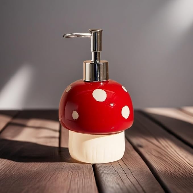 Mushroom Soap Dispenser, Kitchen and Bathroom Decor, Cottage core Decor