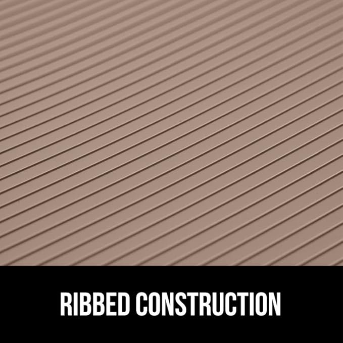 GORILLA GRIP DuraGuard Shelf Liner, Non-Adhesive Cabinet Liners for Kitchen Drawers, Shelves, Refrigerator, Pantry Storage, Bathroom Closet, Durable Waterproof BPA Free Ribbed Plastic, 17.5x10 Beige