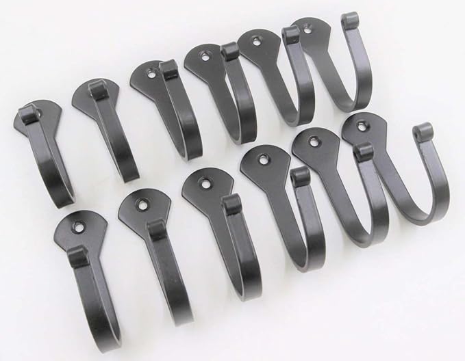 THDC Nail Hooks, Vintage, Rustic Curved Metal Fasteners – Decorative Colonial Wall Décor, Heavy Duty Wall Hooks, Hangers for Keys, Coats, Robe, Bags, Home, Kitchen Set of 12 (Big 2.5")