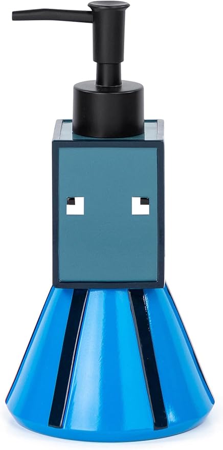 Jay Franco Minecraft Resin Soap Dispenser - Blue Squid Gamer Bathroom Accessory