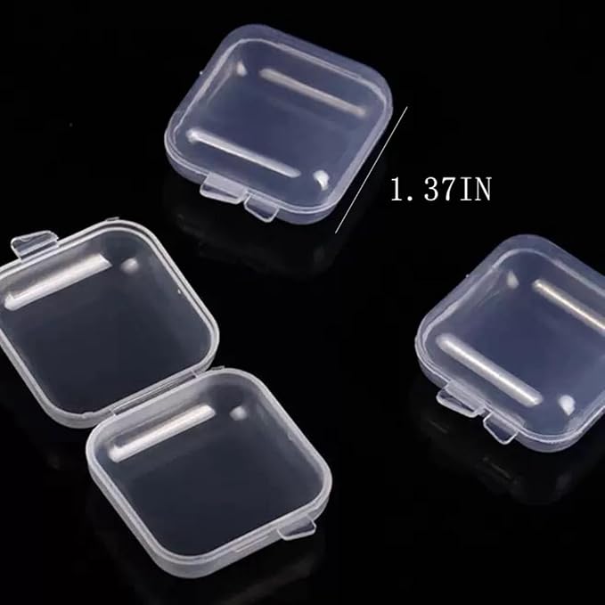 80Pcs Mini Jewelry Storage Containers,1.37 x 1.37 x 0.7 Inches, Clear Plastic Cases for Pearl Bracelets and Small Accessories (80)