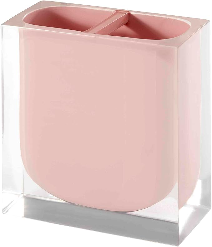 Izod - Toothbrush Holder, Resin Countertop Accessories, Dorm Room Essentials, Guest Bathroom Essentials (Marina Collection, Pink)