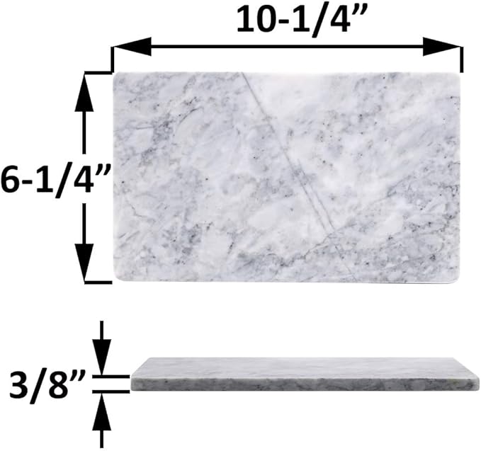 Rectangular Marble Vanity Tray for Counter, Bathroom, Dresser, Nightstand or Desk, 10-1/4" x 6-1/4"