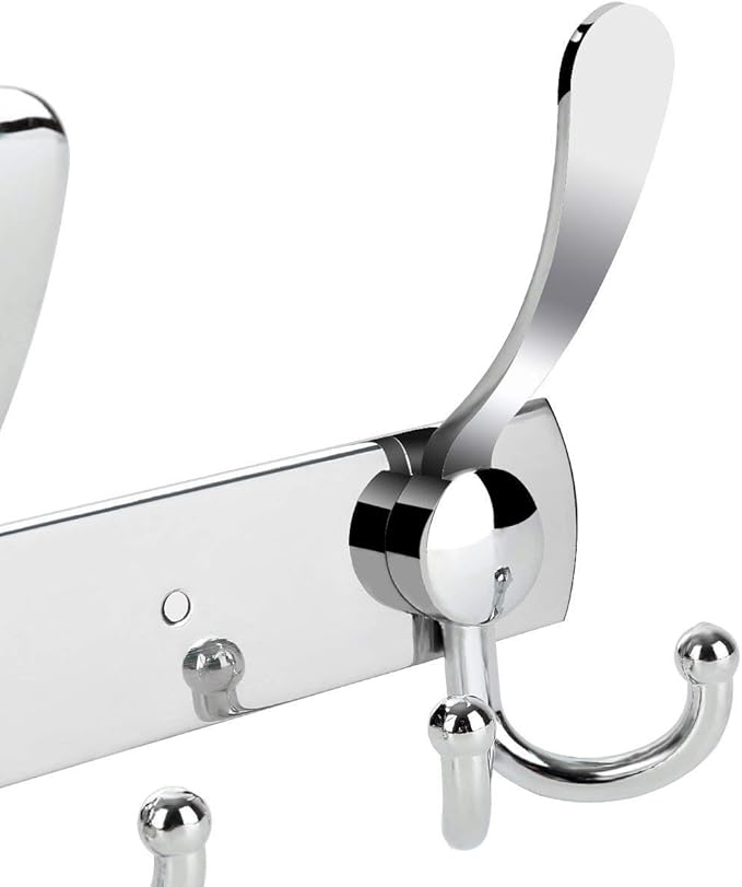 Coat Rack Wall Mounted,3 Tri Stainless Steel Coat Hook for Coat Hat Robes Towel in Mudroom Entryway (Sliver, 1 Pack 3 Hook)