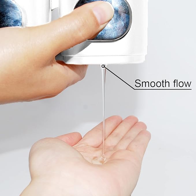 1-Chamber Soap Dispensers Wall Mount,400ml Bathroom Shower Pump Dispenser,Press Manually Lotion Shower Soap Dispenser Usefor Home,Bath,Kitchen,Hotels,Restaurants(White)