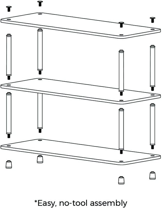ClosetMaid 3-Tier Shelf Organizer Unit for Shoes, Accessories, Hats, Purses, Bags, in Entryway or Closet, Wood Shelves with Metal Frame, Cherry