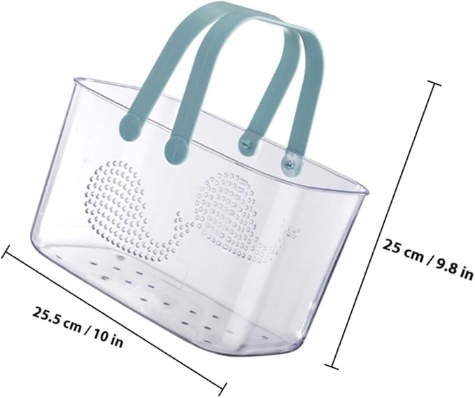 NUOBESTY Whale-shaped Bathroom Organizer Basket with Handle, Large Capacity Blue Plastic Shower Caddy for Home, Portable Plastic Storage Bin for Toiletries and Laundry