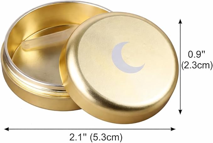 Brando Moon Small Metal Pill Container - 2.1 x 0.9” Pocket Size Portable Pill Box Case – Sturdy Storage Organizer for Coffee, Pills and other Small Components while Traveling
