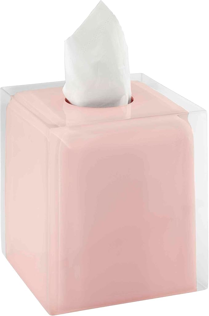 Izod - Bathroom Set, 3pc Countertop Accessories, Vanity Tray, Covered Jar & Lotion Pump, Modern Home Decor, Dorm Room Essentials (Marina Collection, Pink)