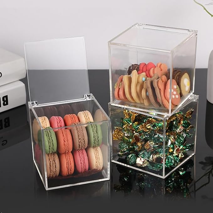 Acrylic Box with Lid Clear Container Transparent 5 mm Thickness Acrylic Hinge Lid Box Clear Dryer Sheet Dispenser for Laundry Organization and Storage Laundry Room Decor