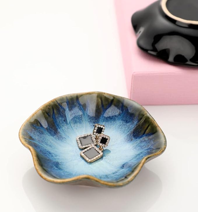 Ceramic Jewelry Dish,Leaf Jewelry Tray Key Tray,Small Ring Dish Holder Decorative Jewelry Plate Trinket Dish Catchall Tray Nightstand Decor for Entryway Table Room Decor Stocking Stuffers for Women