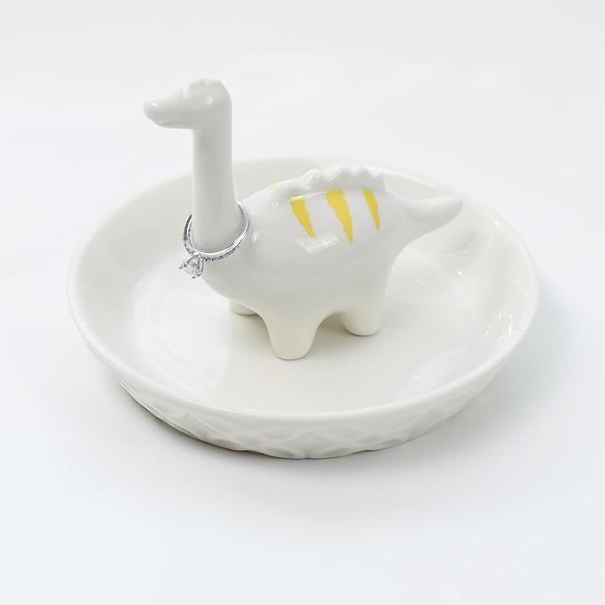 HOME SMILE Cute Dinosaur Ring Holder for Jewelry, Christmas Thanksgiving Day Birthday Gifts for Women Girls
