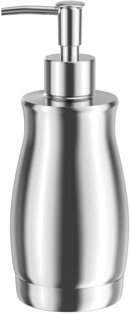 ARKTEK Soap Dispenser Stainless Steel 13.5 Oz - Liquid Hand Lotion Dispenser with Brushed Nickel Pump, Refillable Dishwashing Soap Dispenser Dish Soap for Kitchen, Bathroom, Countertop - Silver