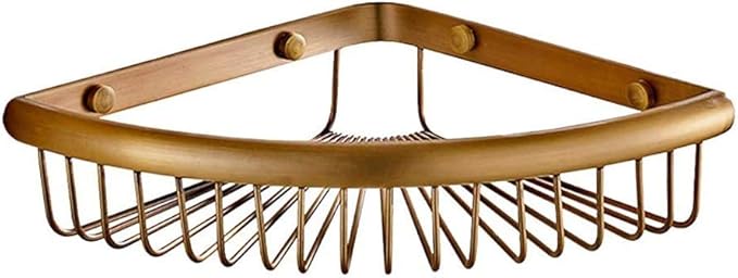 European Retro Brass Rack, Wall Mounted Bathroom Corner, Punch Free Storage, Kitchen and Finishing