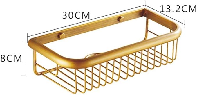 All Copper Antique Bathroom Shelf Rack Storage Box Shower Shampoo Soap Cosmetic