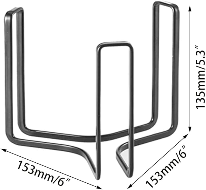 Dinnerware Bowl Plate Holder Fit for 6.5 Inches Diameters Bowl, Metal Bowl Storage Dying Display Rack for Kitchen Drawer, Countertop, Cabinet, Shelf, Cupboard (Black, Small 2PCS)