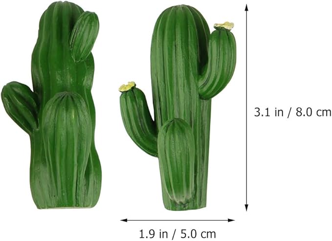Amosfun 2-Pack Self-Adhesive Cactus Wall Hooks 3.15 X 1.77 X 1.38 Inches Creative Green Plastic Wall-Mounted Storage Hooks for Home Entryway Bathroom Decoration