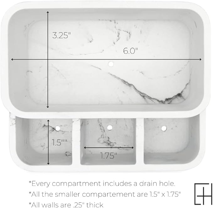 Essentra Home White Marble Toothbrush Holder and Bathroom Organizer – Keeps Your Bathroom Counter Organized and in Style.