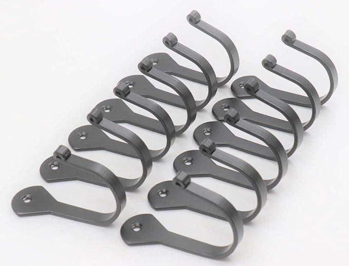 THDC Nail Hooks, Vintage, Rustic Curved Metal Fasteners – Decorative Colonial Wall Décor, Heavy Duty Wall Hooks, Hangers for Keys, Coats, Robe, Bags, Home, Kitchen Set of 12 (Big 2.5")