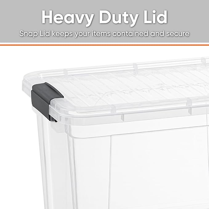 Superio Clear Storage Box with Lid, 2.5 Quart Plastic Container Bins for Organizing, Stackable Crates, BPA Free, Non Toxic, Odor Free, Organizers, 18 Pack